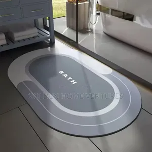 Oval Absorbent Bathroom Mat Quick Dry Soft Floor Rug 50x80cm