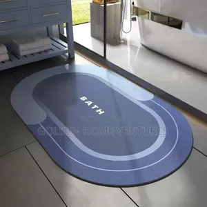 Oval Absorbent Bathroom Mat Quick Dry Soft Floor Rug 50x80cm