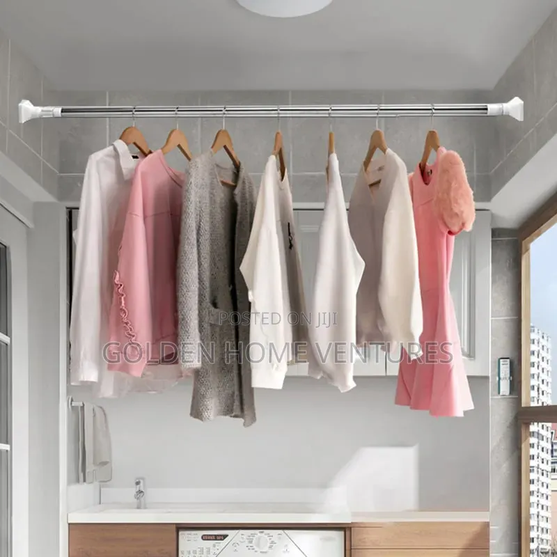 Adjustable Telescopic Rod Extendable Shower Curtain Rail 110-200cm