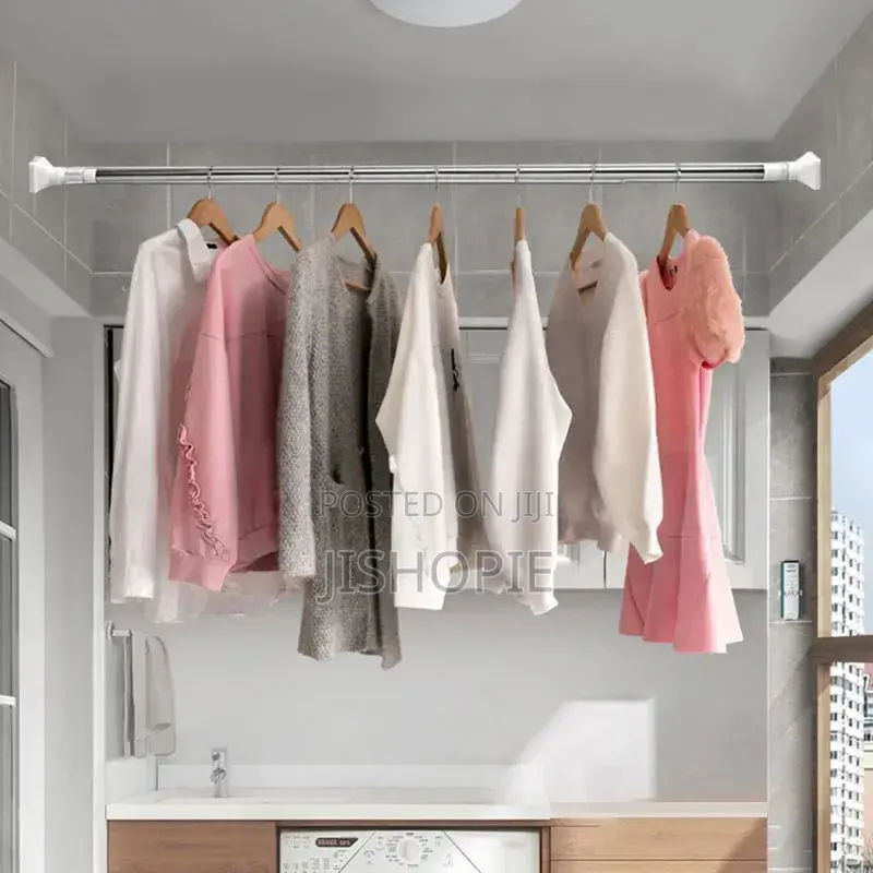 Adjustable Telescopic Rod Extendable Shower Curtain Rail 110-200cm