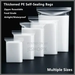 Heavy Gauge Reusable Clear Ziplock Storage Bags Set