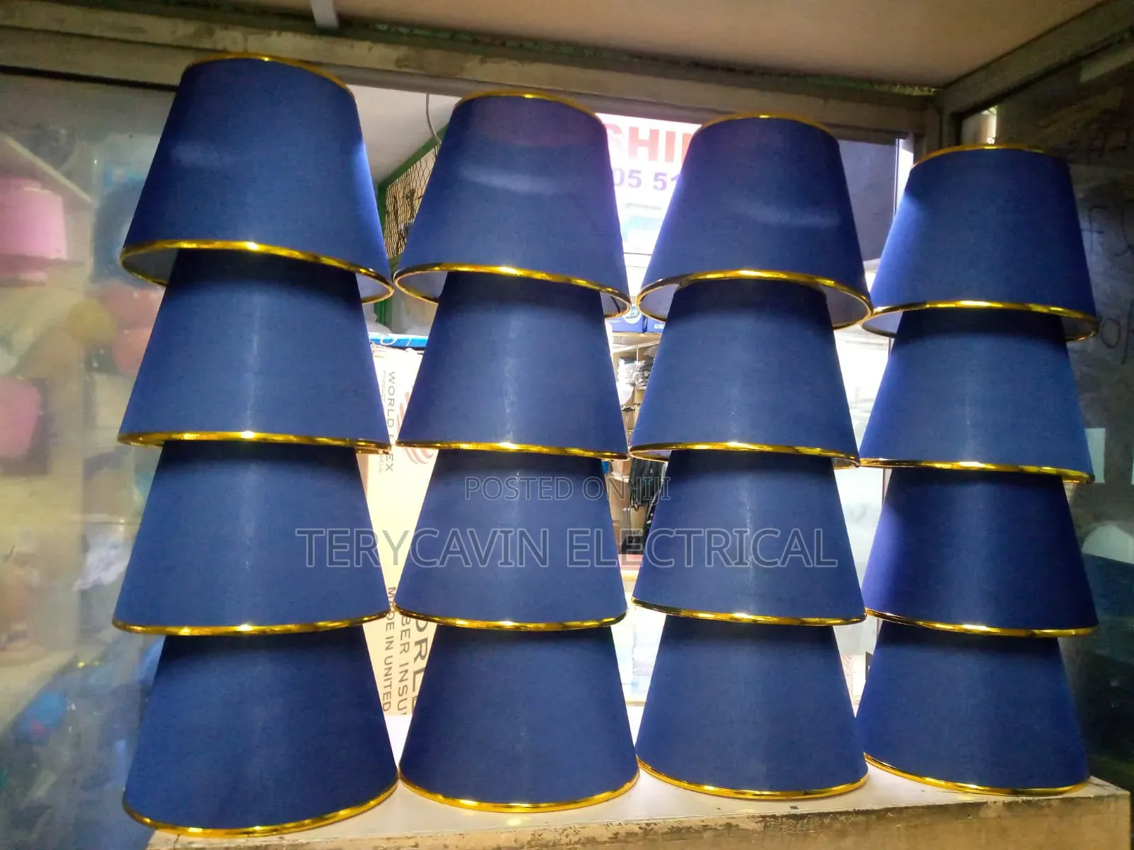 Navy Blue Translucent Table Lamps Shades