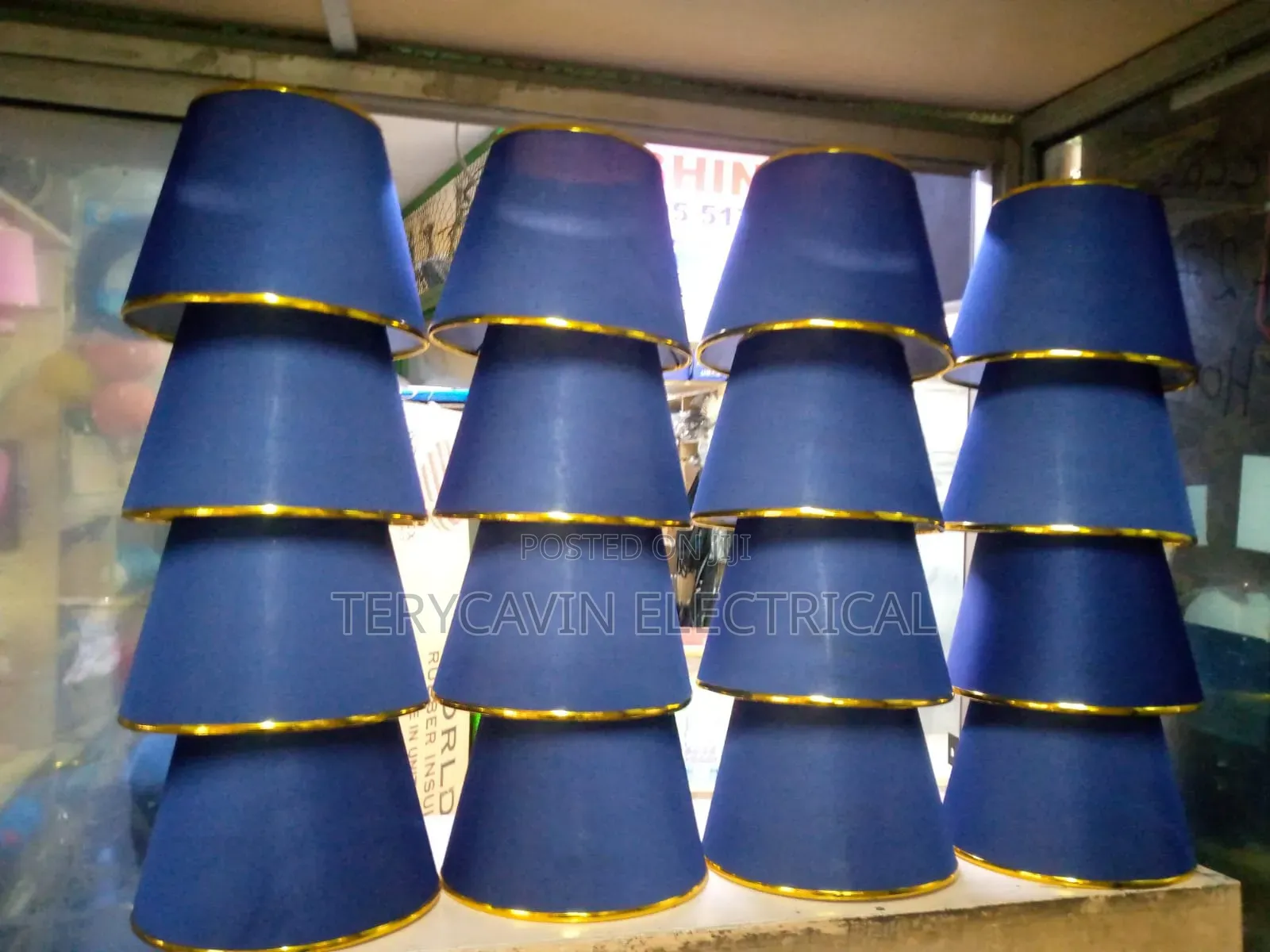 Navy Blue Translucent Table Lamps Shades