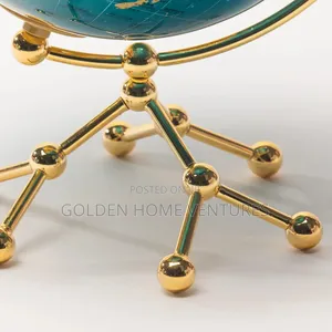 LED Illuminated World Globe Map Lamp Metal Stand Decor