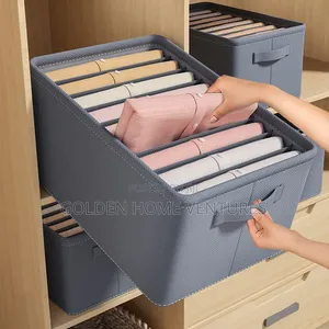 9 Grid Jeans Clothes Wardrobe Organizer Storage Box Bins