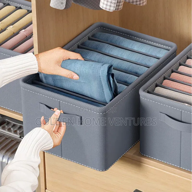 9 Grid Jeans Clothes Wardrobe Organizer Storage Box Bins