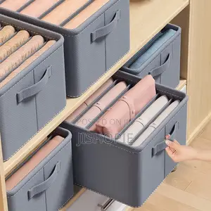 9 Grid Jeans Clothes Wardrobe Organizer Storage Box Bins