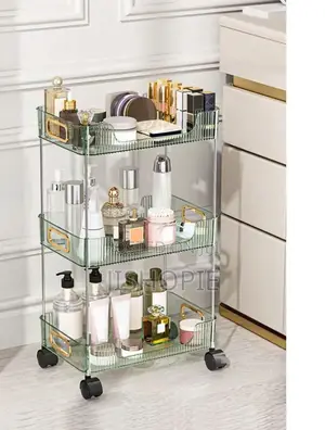 3 Tier Acrylic Rolling Storage Cart Organizer Removable Wheels