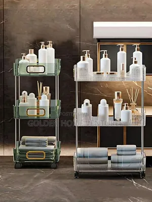 3 Tier Acrylic Rolling Storage Cart Organizer Removable Wheels