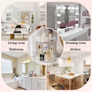 360 Rotating 2 Tier Makeup Organizer Spinning Perfume Tray