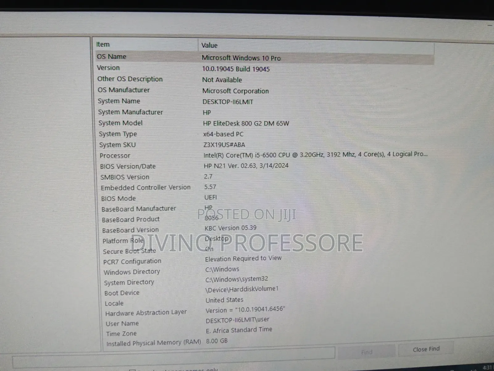 Desktop Computer HP EliteDesk 800 8GB Intel Core i5 HDD 500GB