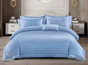 Striped Cotton Duvet Cover Set 6x7 Feet 6 Piece Bedding