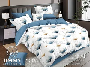 Printed Cotton Duvet Cover Set 6x7 Feet Floral Bedding 6 Piece