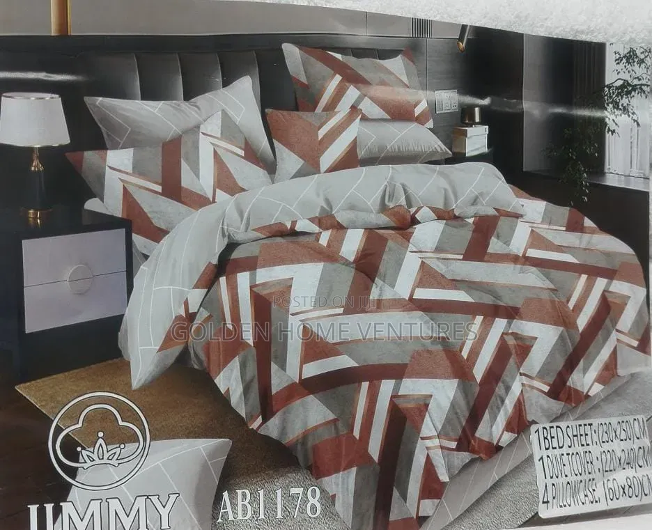 Printed Cotton Duvet Cover Set 6x7 Feet Floral Bedding 6 Piece