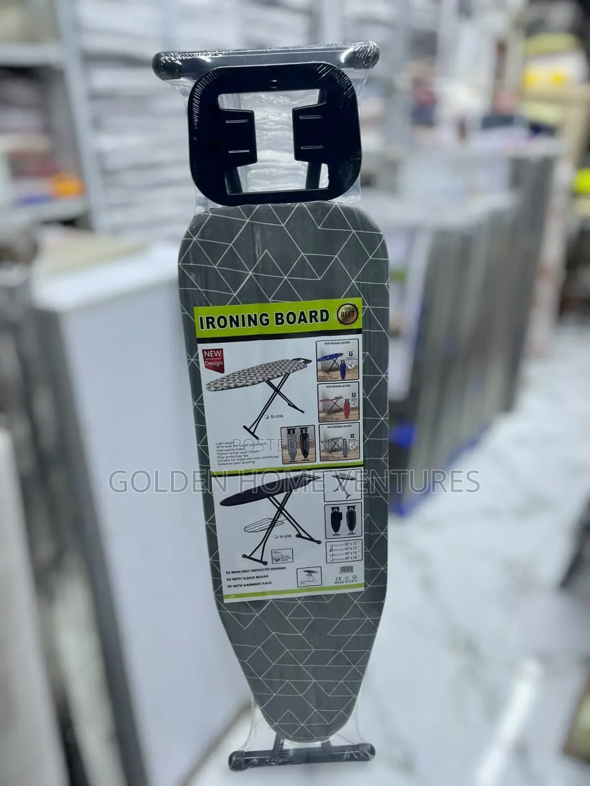 Metallic Folding Ironing Board 43x13 Inch Heat Resistant
