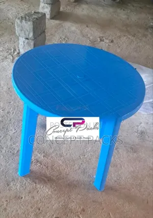 Blue Round Plastic Garden Table