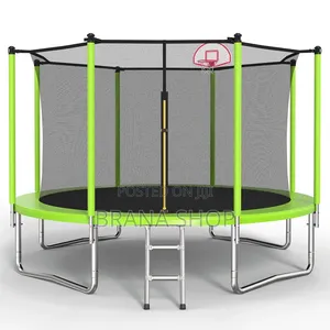 **6ft Lime Green Outdoor Trampoline – Kids Garden Play Equipment *