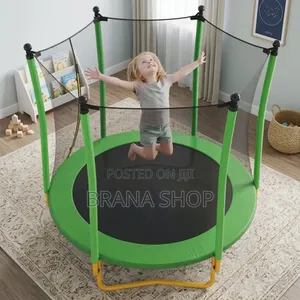 **8FT Lime Green Kids Trampoline – Spacious Garden Bouncer **