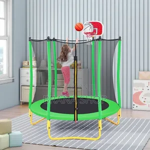 **Lime Green 8ft Garden Trampoline – Kids Outdoor Bouncing **