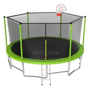 **Kids 8ft Lime Green Trampoline – Active Outdoor Play **