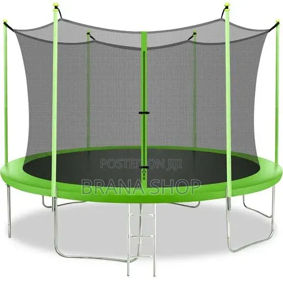 **10ft Lime Green Outdoor Trampoline – Kids Garden Activity **