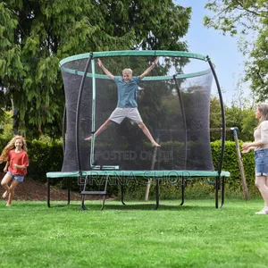 Lime Green 12ft Garden Trampoline – Large Outdoor Kids Bouncer