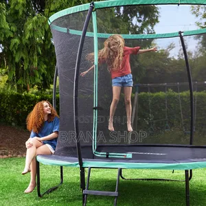 12ft Green Outdoor Trampoline – Kids Garden Play Equipment