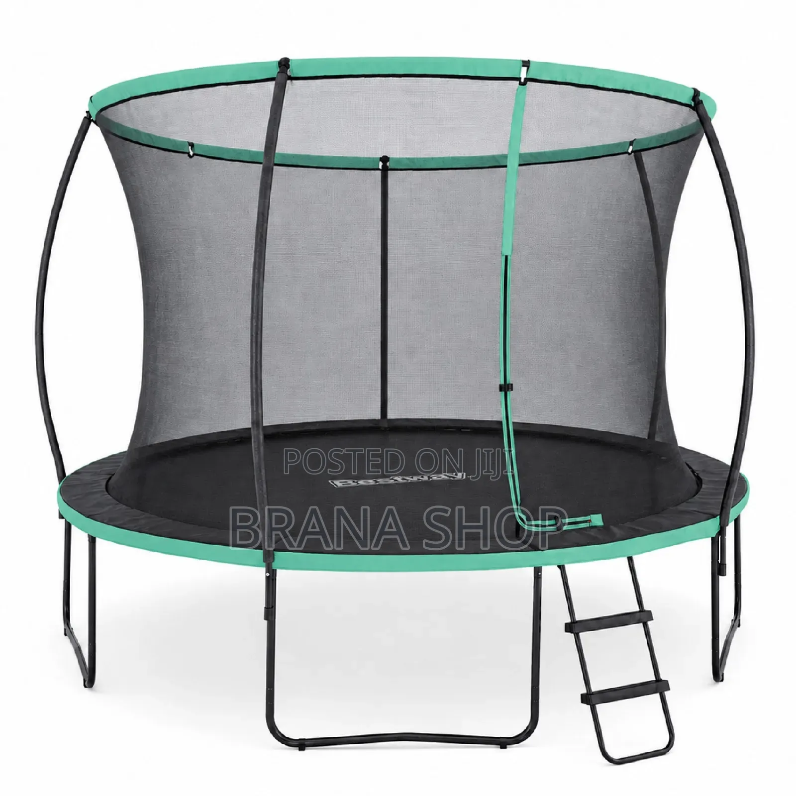 **Lime Green 14ft Garden Trampoline – Spacious Kids Bouncer **