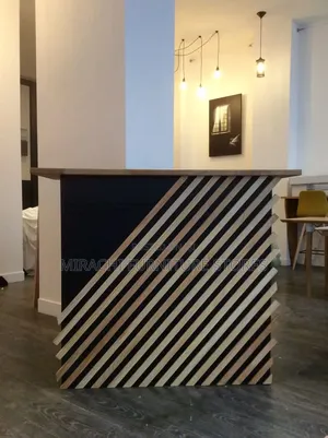 Black Stripes Reception Desk