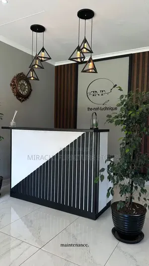 White Stripes Reception Desk
