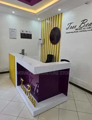 Purple and Gold Reception Desk