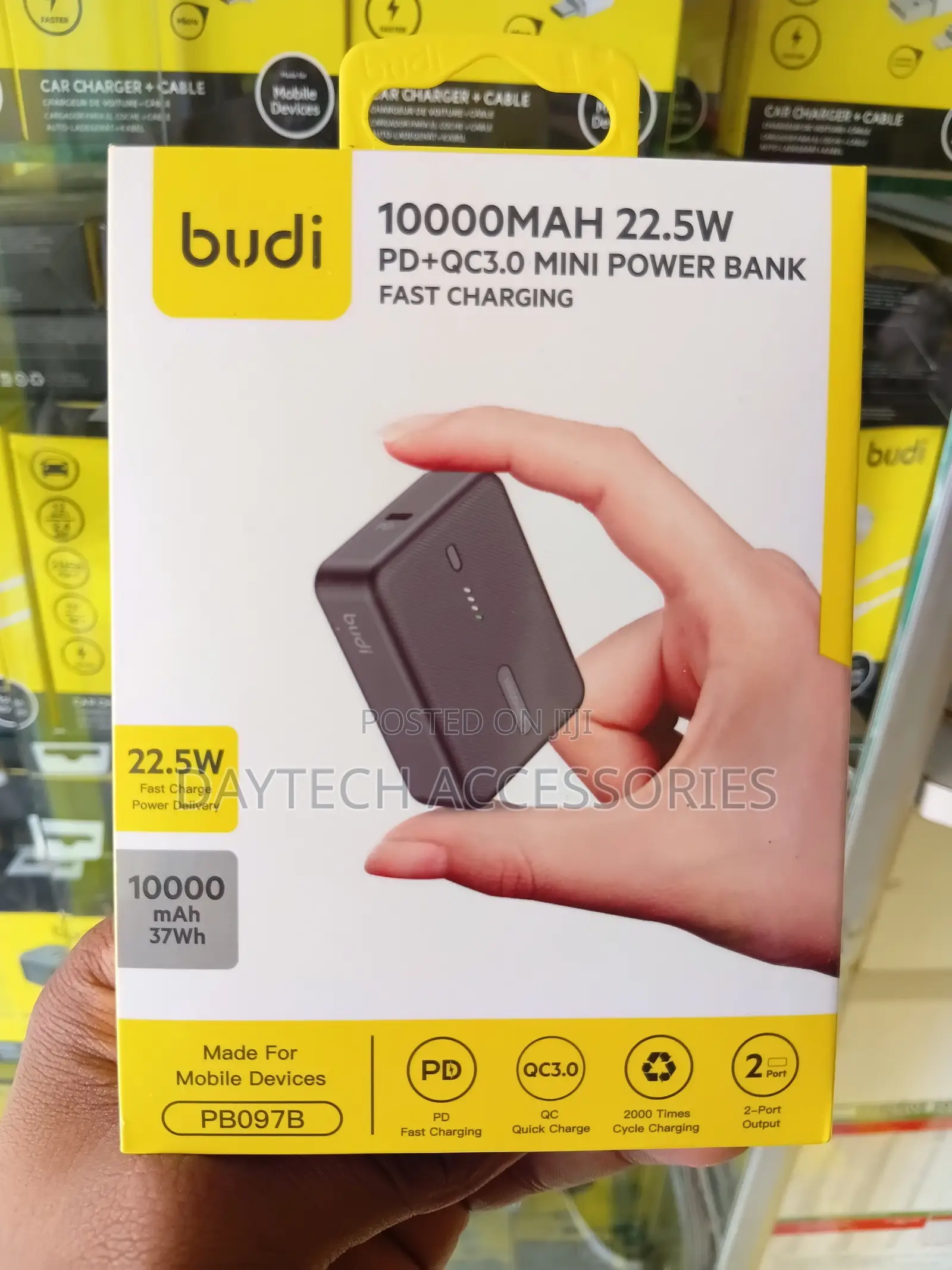 The Budi 10000mAh 22.5W PD+QC3.0 Mini Power Bank (Model PB097B)