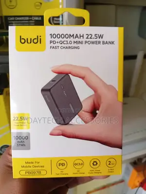 BUDI10000mAh 22.5W PD + QC3.0 Mini Power Bank Compact Fast Charging.