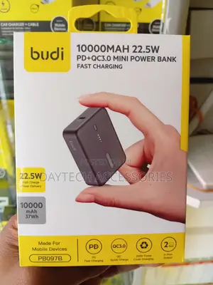 BUDI10000mAh 22.5W PD + QC3.0 Mini Power Bank Compact Fast Charging.