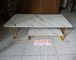 Modern Executive Marble Coffee Table – Timeless White Elegance