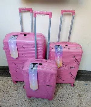 Vibrant Unbreakable PP Suitcase Set – Bright Pink 3-Piece