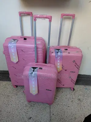 Vibrant Unbreakable PP Suitcase Set – Bright Pink 3-Piece