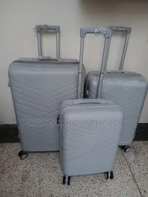 Modern Unbreakable Rubber PP Suitcase Set – Silver Grey 3-Piece
