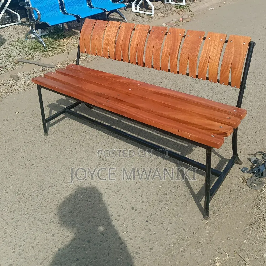 Metallic Wooden Waiting Bench