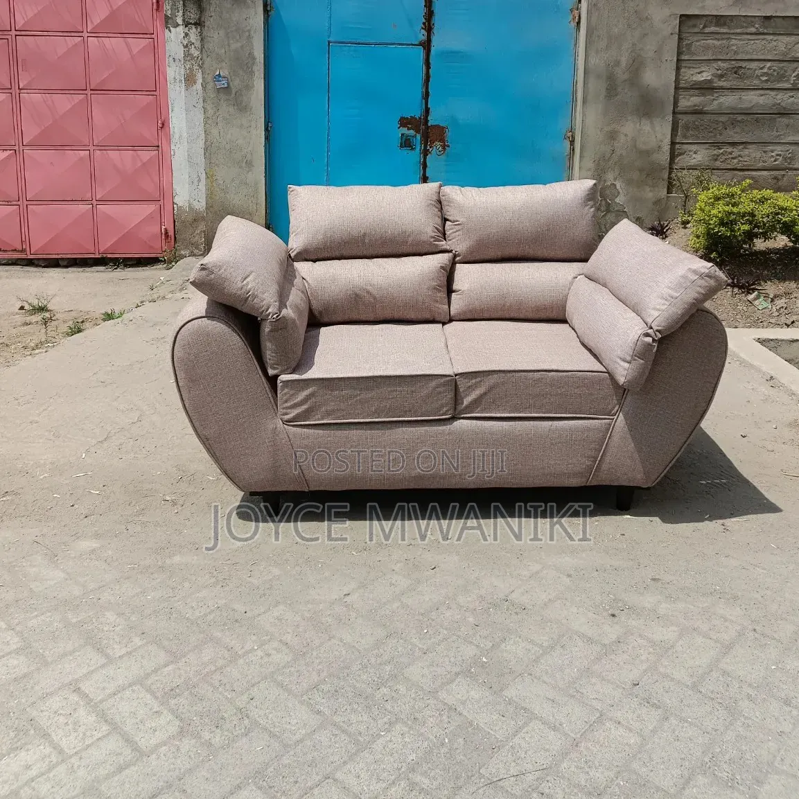 2 Seater Modern Sofa Set, Baige 