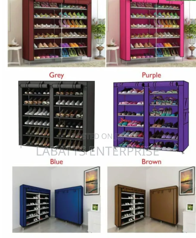 36-Pair Double Column Shoe Rack – Spacious Org