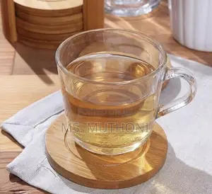 *6PCS Ecofriendly Round Bamboo Coaster Set*