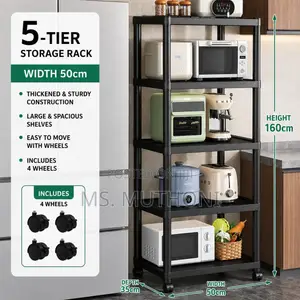 Thickened 5-Tier Multi-Purpose Kitchen Storage Rack