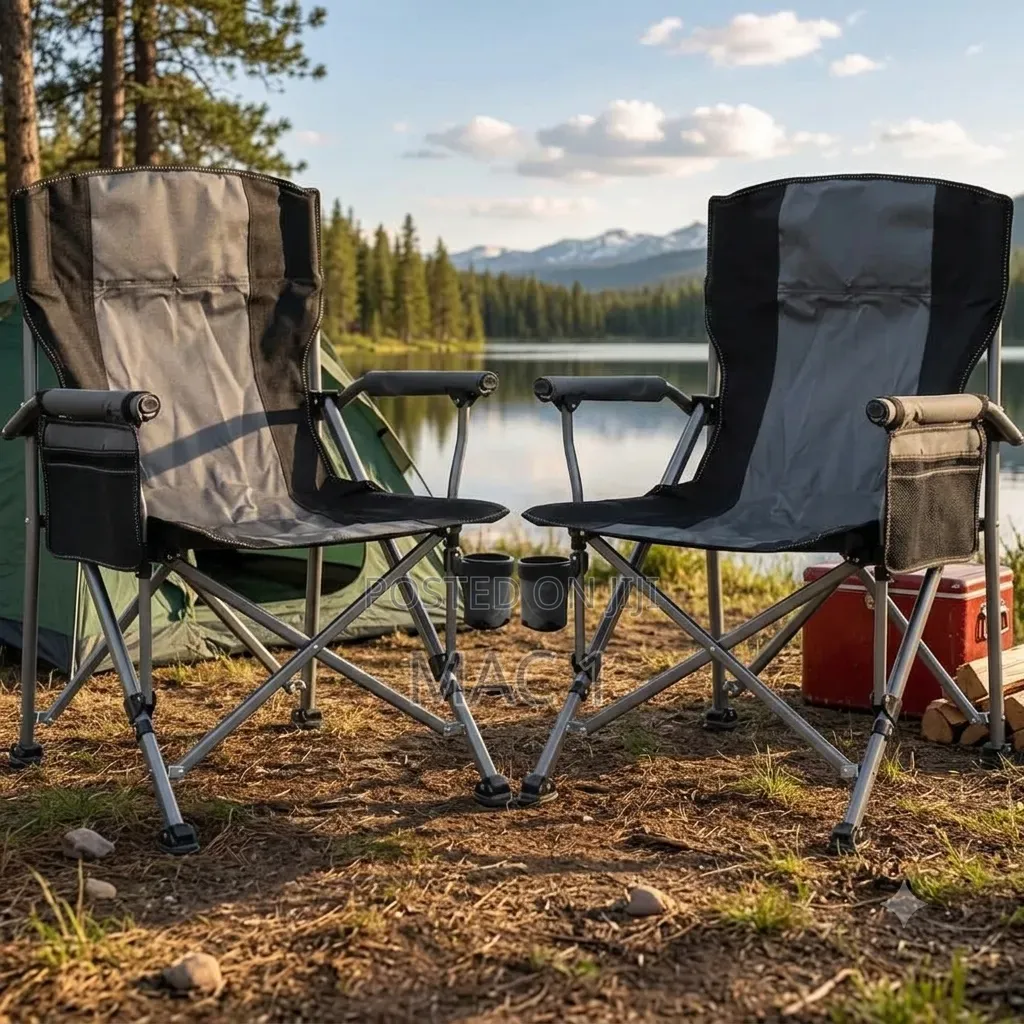 Heavy-Duty Deluxe Folding Camping Chairs – Cup Holder Storage Pocket