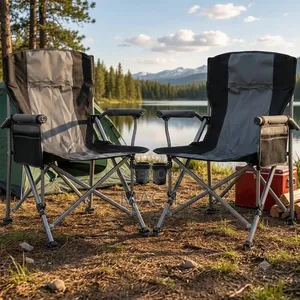 Heavy-Duty Deluxe Folding Camping Chairs – Cup Holder Storage Pocket