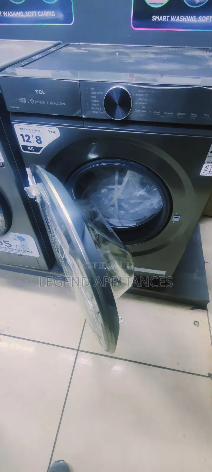 TCL 12/8kg Dry Front Load Washing Machine, Smart DD Inverter Motor