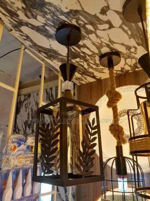 Floral Black Metal Pendant Light