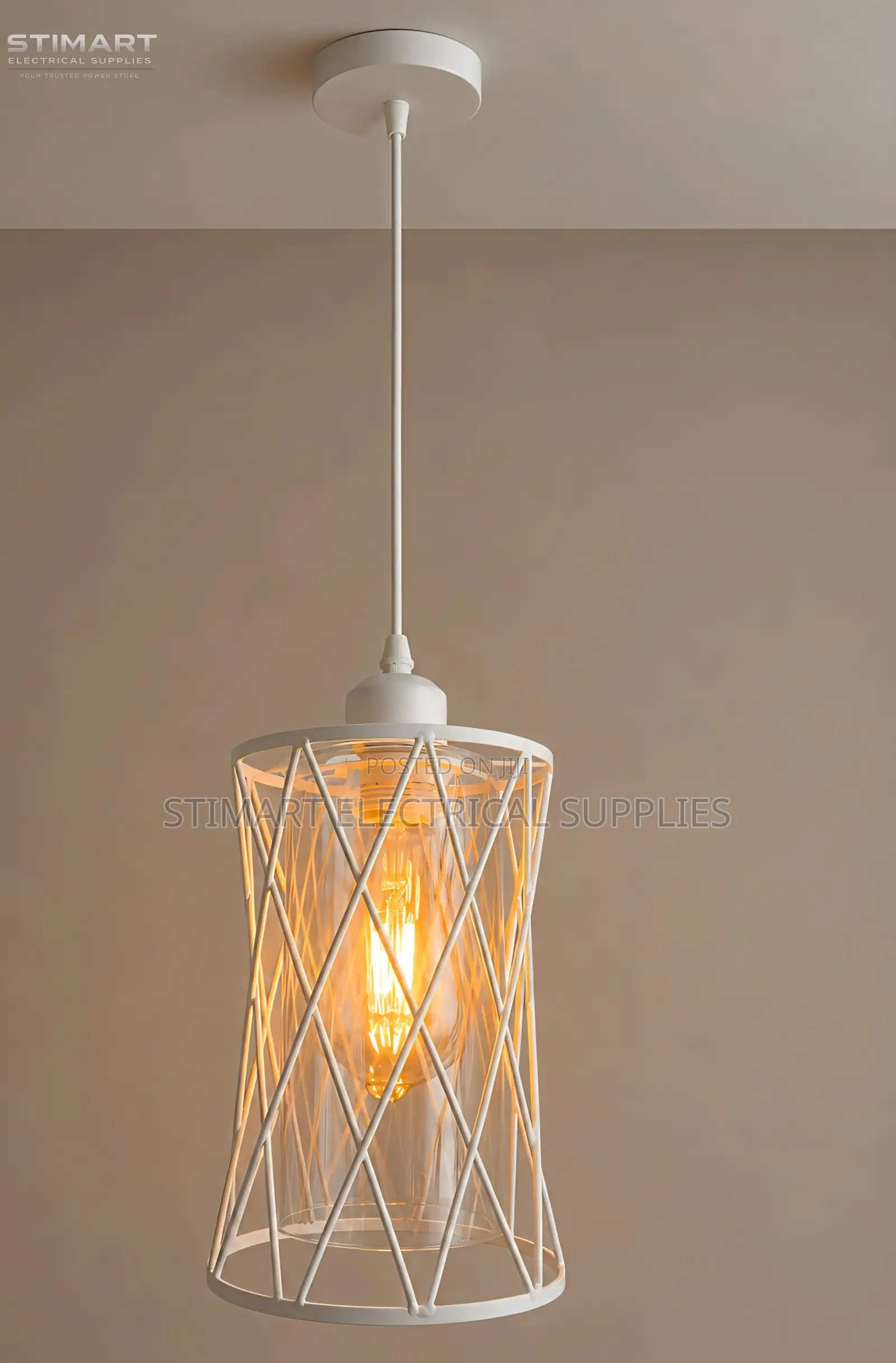 Sleek White Pendant Light
