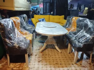 6 Seater White and Gray Dining Set