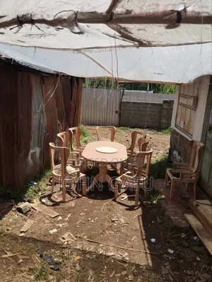 6 Seater White and Gray Dining Set